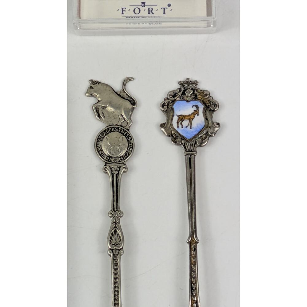 Lot 7 Vtg Souvenir Spoons NASA Space Zodiac Christmas Holiday Cruise EPNS Italy - Picture 4 of 16